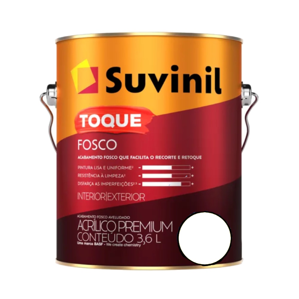 Tinta Acrílica Suvinil 3,6L Toque Fosco Branco - 50841836