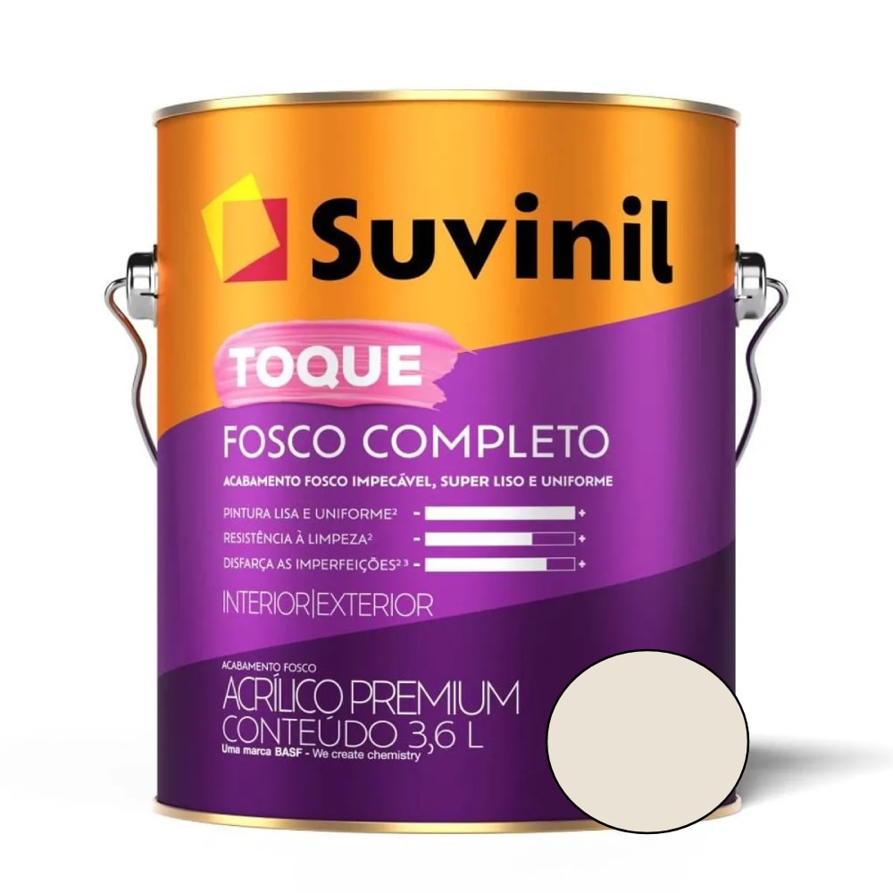 Tinta Acrílica Suvinil 3,6L Toque Fosco Completo Algodão Egípsio - 50841623