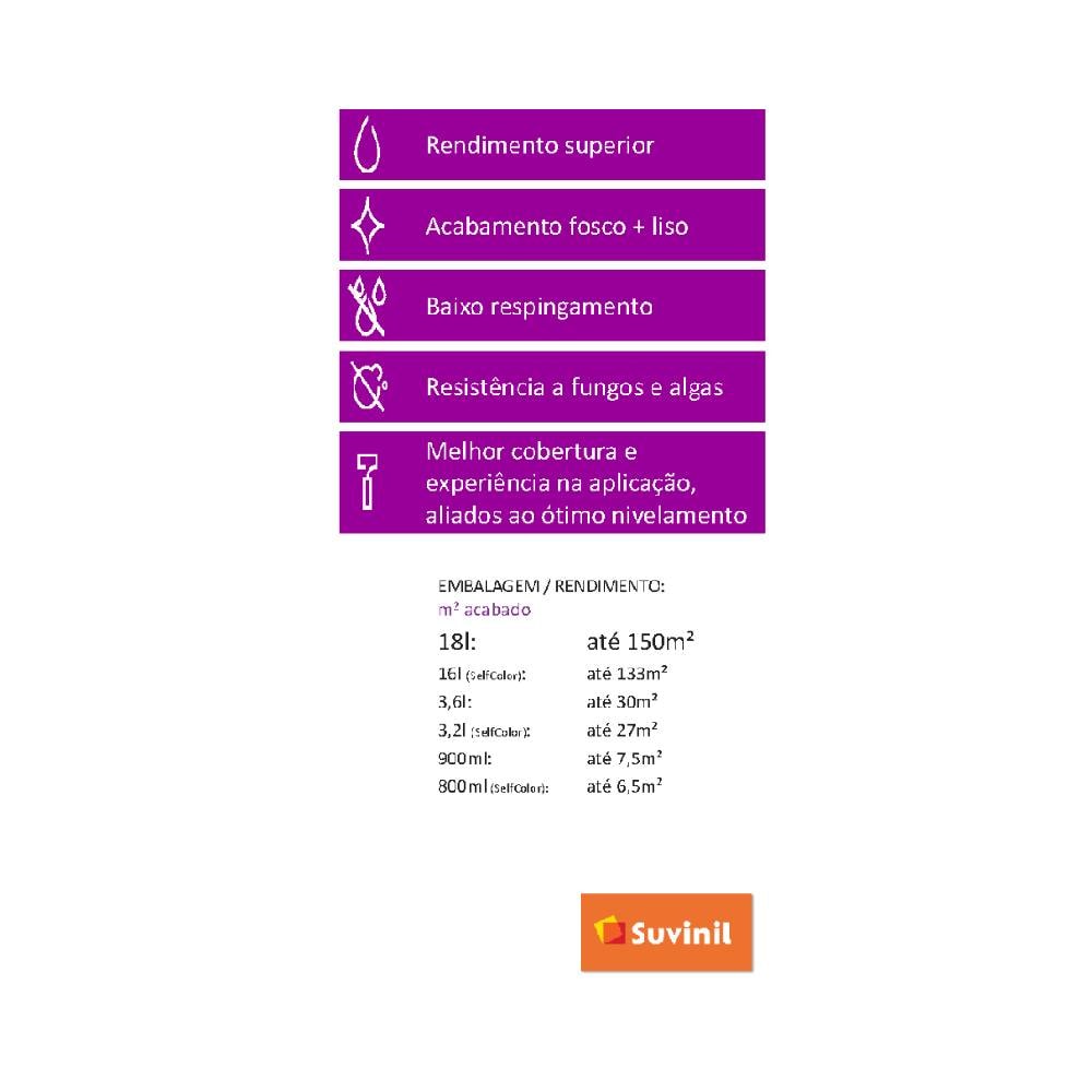 Tinta Acrílica Suvinil 3,6L Toque Fosco Completo Areia - 50841624