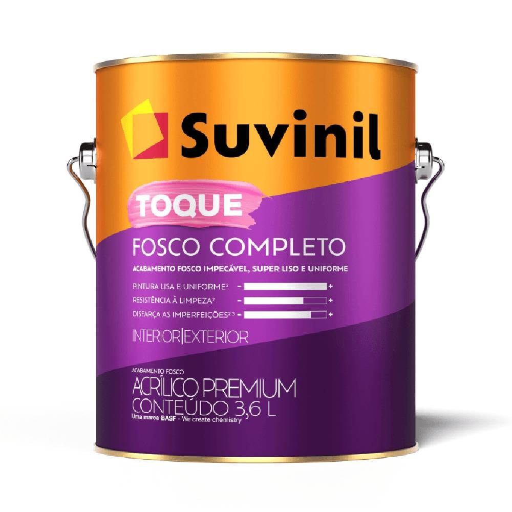 Tinta Acrílica Suvinil 3,6L Toque Fosco Completo Areia - 50841624