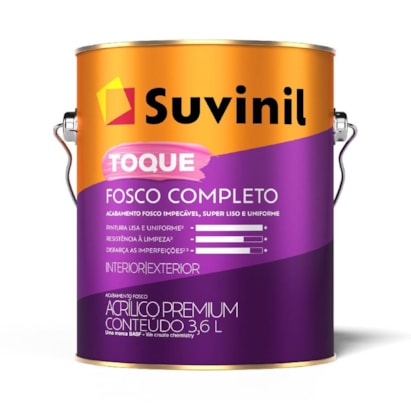 Tinta Acrílica Suvinil 3,6L Toque Fosco Completo Branco Neve - 50841585