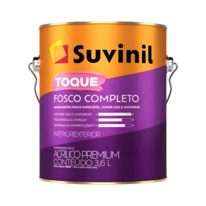 Tinta Acrílica Suvinil 3,6L Toque Fosco Completo Gelo - 50841621