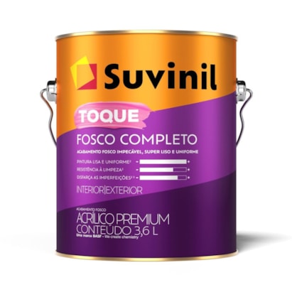 Tinta Acrílica Suvinil 3,6L Toque Fosco Completo Palha - 50841612