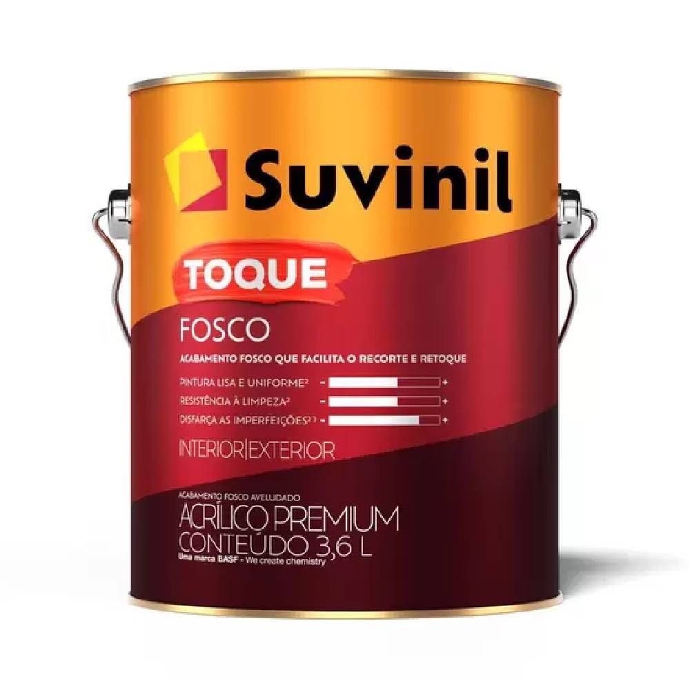 Tinta Acrílica Suvinil 3,6L Toque Fosco Palha - 50841805