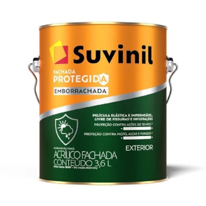 Tinta Acrílica Suvinil Fachada Protegida Emborrachada Branco 3,6L - 50842066