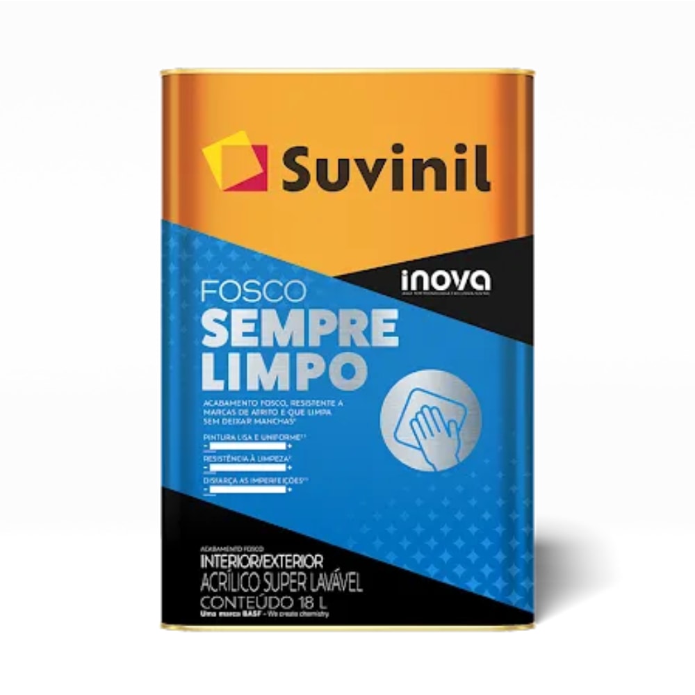 Tinta Acrílica Suvinil Fosco Sempre Limpo Branco 18L - 50842064