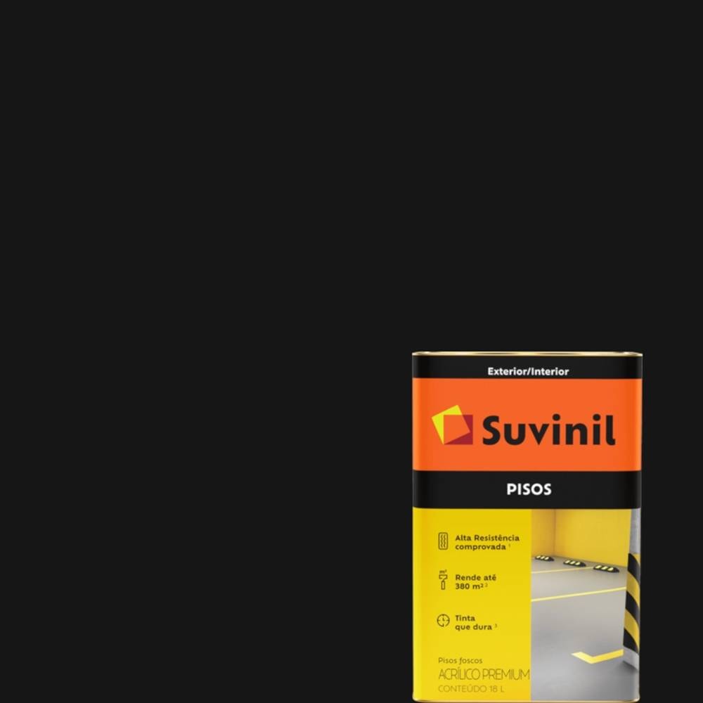 Tinta Acrílica Suvinil Piso Suvinil Toque Preto 18L - 53418791