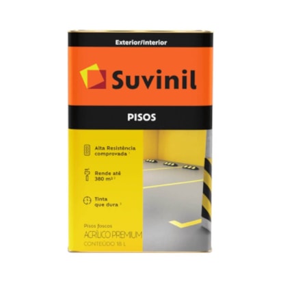 Tinta Acrílica Suvinil Piso Suvinil Toque Preto 18L - 53418791