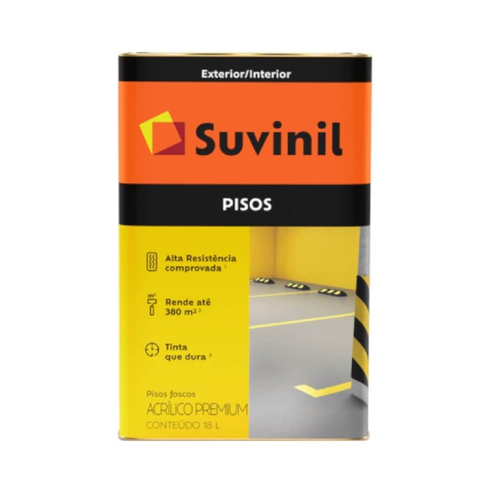 Tinta Acrílica Suvinil Piso Suvinil Toque Preto 18L - 53418791