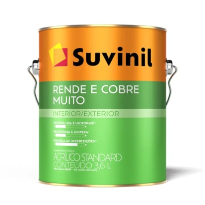 Tinta Acrílica Suvinil Rende & Cobre Mais Branco 3,6L