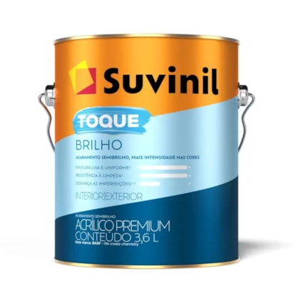 Tinta Acrílica Suvinil Toque Brilho Branco 3,6L - 50839876