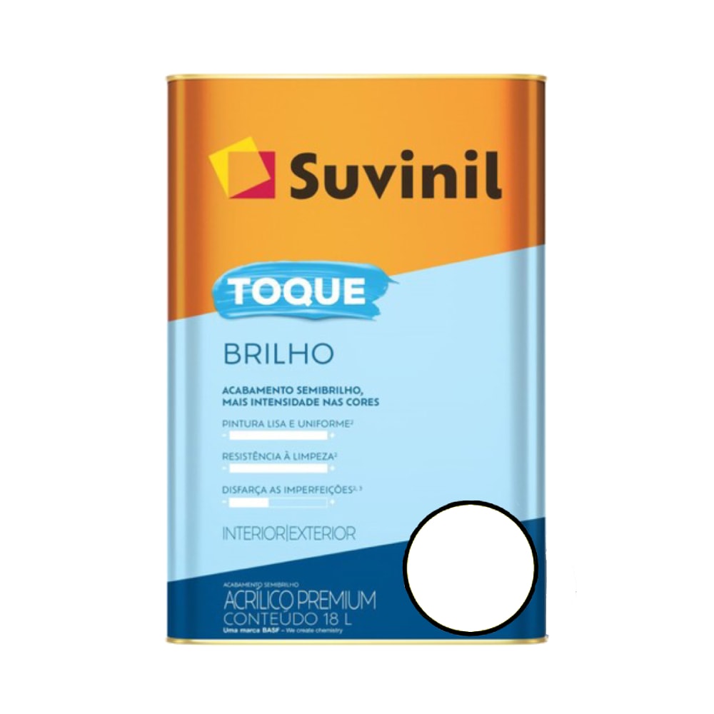 Tinta Acrílica Suvinil Toque de Brilho Branco 18L - 50839849