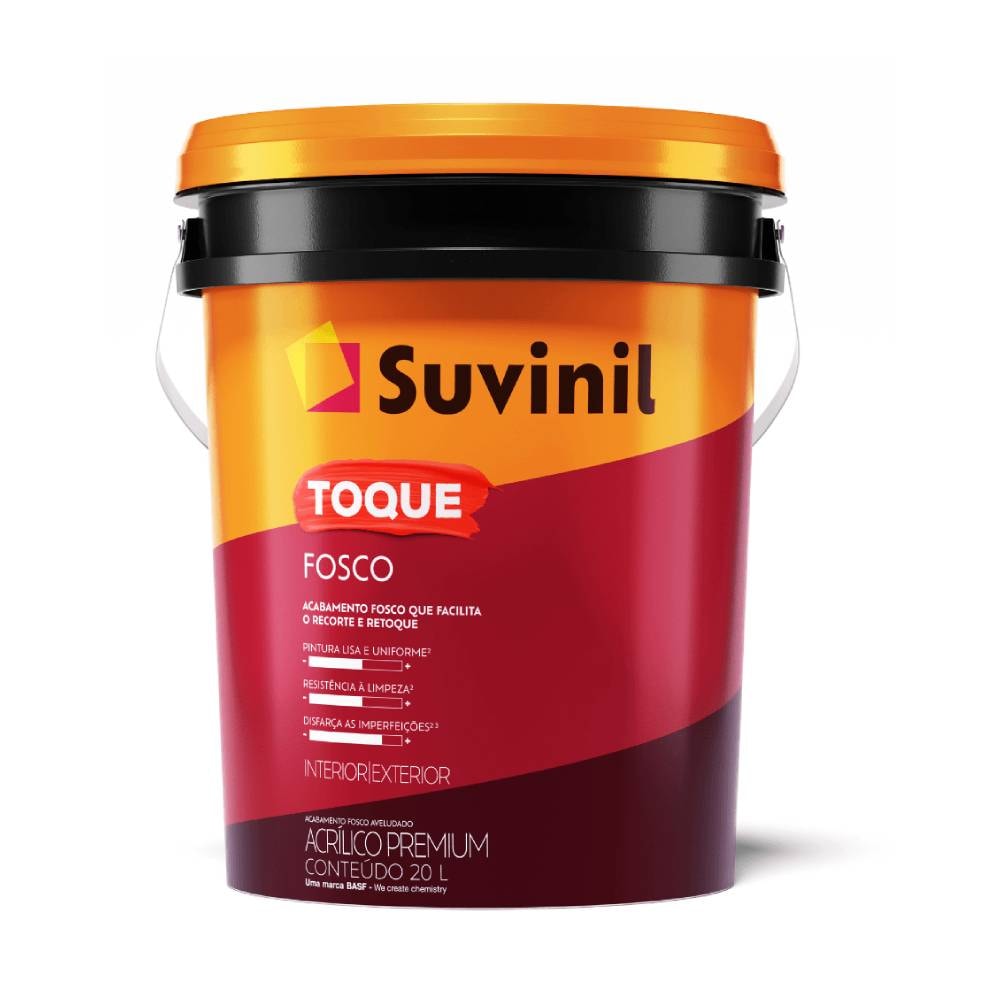 Tinta Acrílica Suvinil Toque Fosco Branco 20L - 50841837