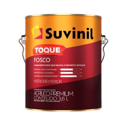 Tinta Acrílica Suvinil Toque Fosco Branco 3,6L - 50841836