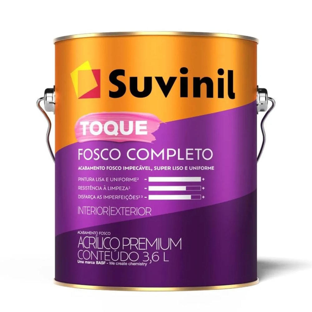 Tinta Acrílica Suvinil Toque Fosco Completo Algodão Egípcio 3,6L - 50841623