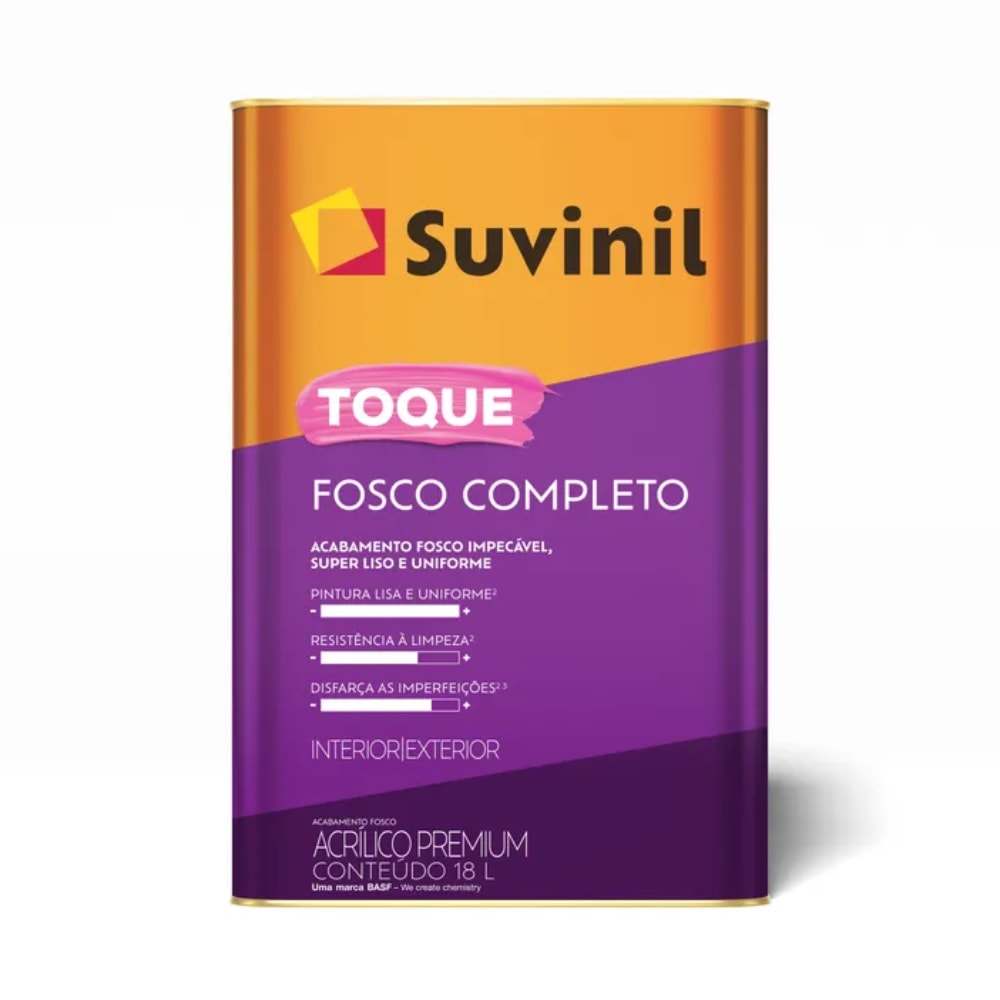 Tinta Acrílica Suvinil Toque Fosco Completo Branco 18L - 50841593
