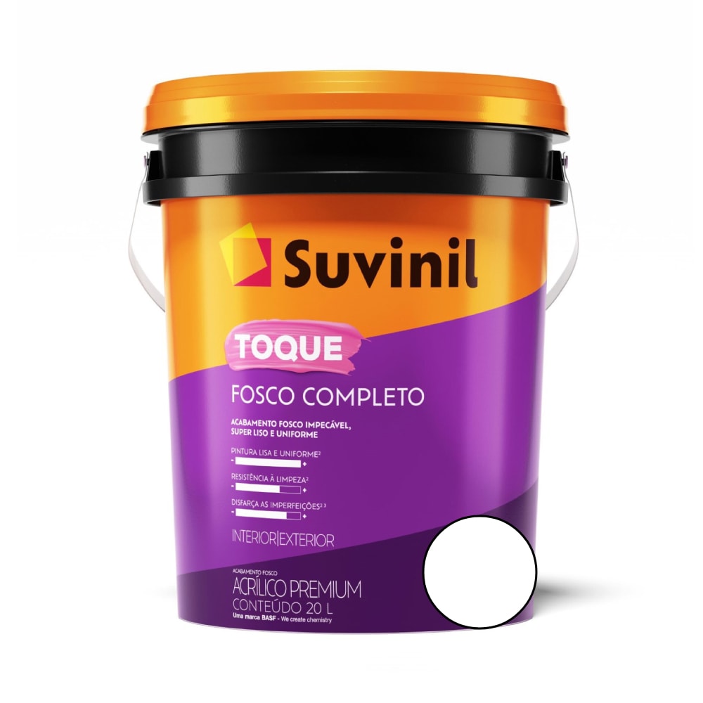 Tinta Acrílica Suvinil Toque Fosco Completo Branco 20L - 50841587