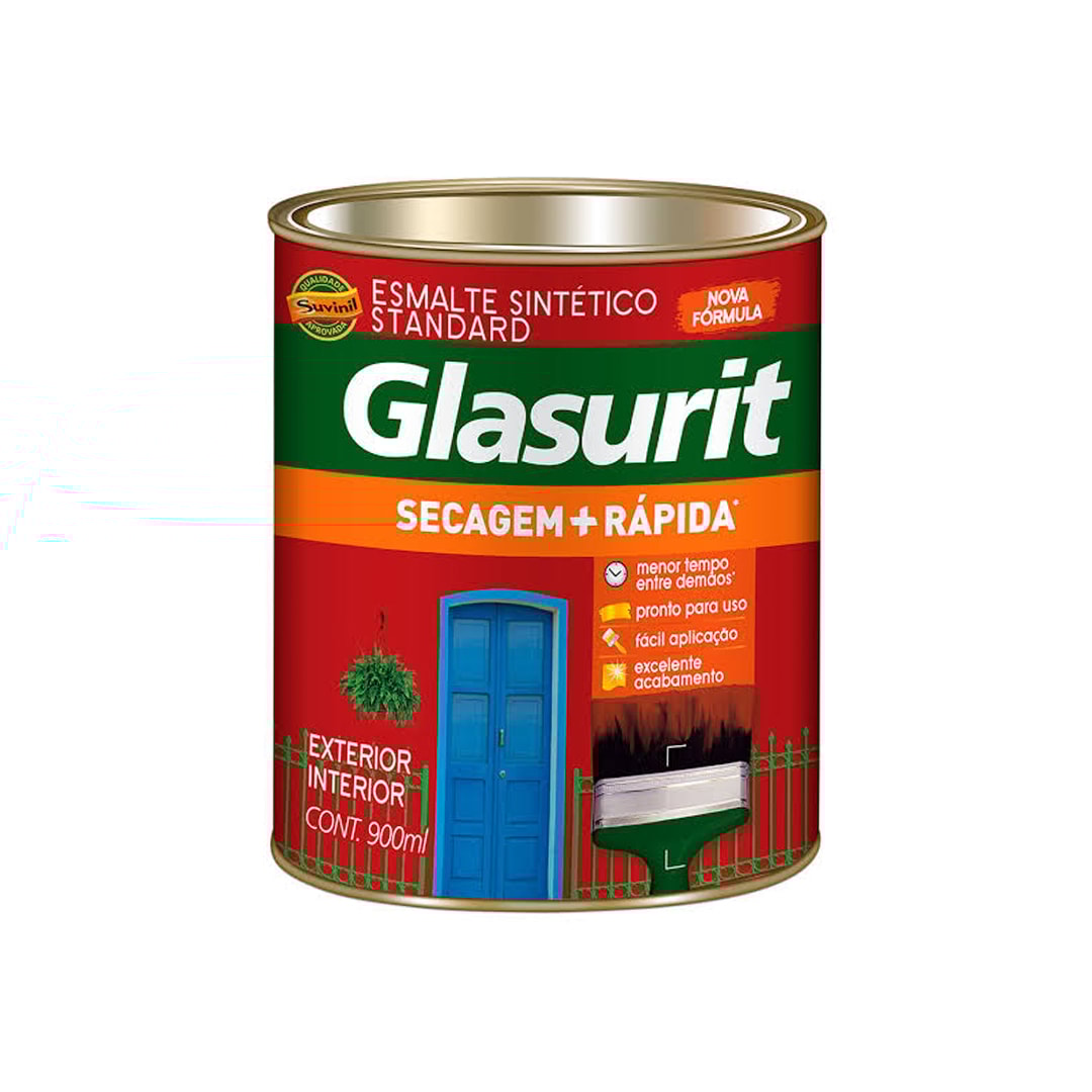 Tinta Esmalte Glasu Secagem Rápida Branco Brilhante 0,9L