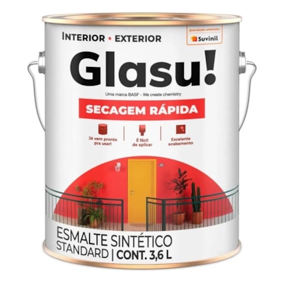 Tinta Esmalte Glasu Secagem Rápida Platina Brilhante 3,6L