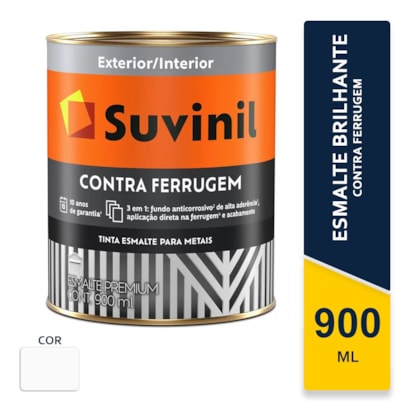 Tinta Esmalte Suvinil Contra Ferrugem Branco Brilhante 0,9L