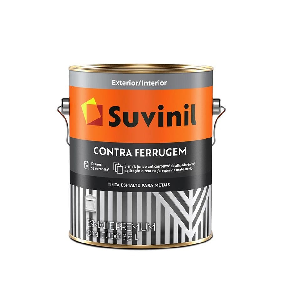 Tinta Esmalte Suvinil Contra Ferrugem Branco Brilhante 3,6L
