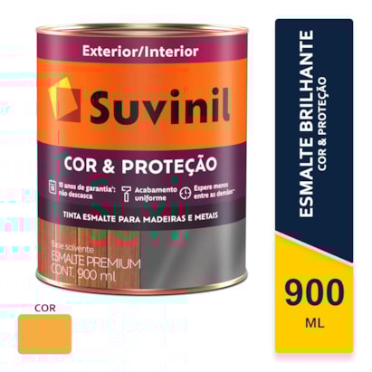 Tinta Esmalte Suvinil Cor e Proteção Amarelo Ouro Brilhante 0,9L