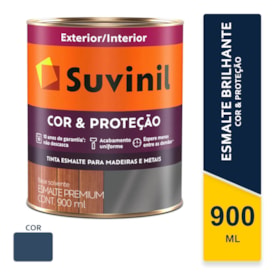 Tinta Esmalte Suvinil Cor e Proteção Azul Del Rey Brilhante 0,9L