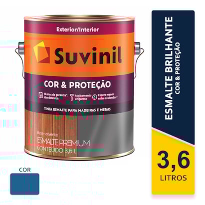 Tinta Esmalte Suvinil Cor e Proteção Azul França Brilhante 3,6L