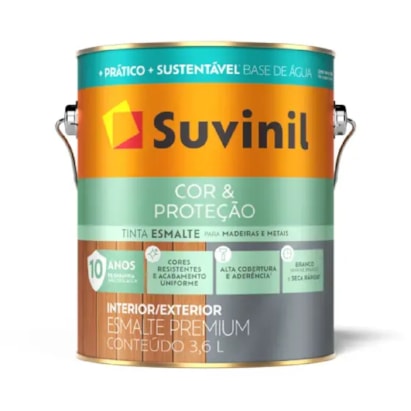 Tinta Esmalte Suvinil Cor e Proteção Base Água Branco Acetinado 3,6L