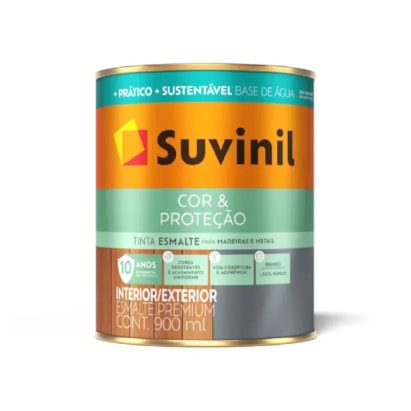 Tinta Esmalte Suvinil Cor e Proteção Base Água Branco Acetinado 900ml