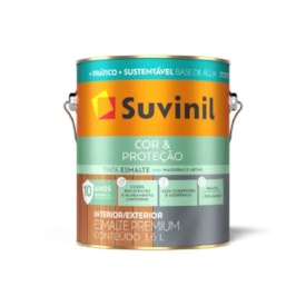 Tinta Esmalte Suvinil Cor e Proteção Base Água Branco Brilhante 3,6L