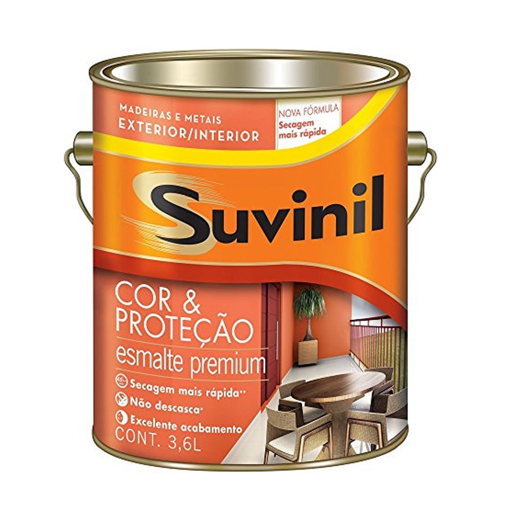 Tinta Esmalte Suvinil Cor e Proteção Branco Brilhante 3,6L