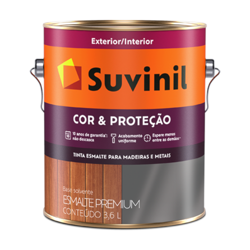 Tinta Esmalte Suvinil Cor e Proteção Branco Brilhante 3,6L