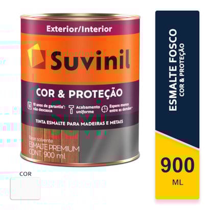 Tinta Esmalte Suvinil Cor e Proteção Branco Fosco 0,9L