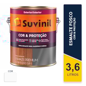 Tinta Esmalte Suvinil Cor e Proteção Branco Fosco 3,6L
