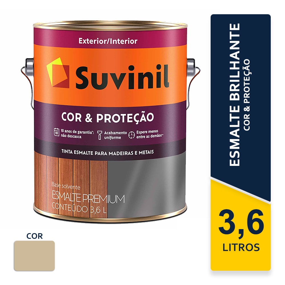 Tinta Esmalte Suvinil Cor e Proteção Camurça Brilhante 3,6L