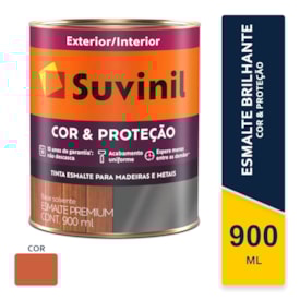 Tinta Esmalte Suvinil Cor e Proteção Laranja Brilhante 0,9L