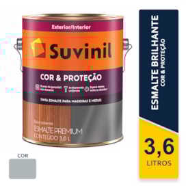 Tinta Esmalte Suvinil Cor e Proteção Platina Brilhante 3,6L