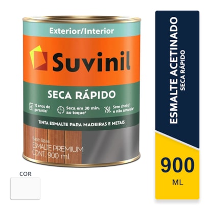 Tinta Esmalte Suvinil Seca Rápido Branco Acetinado 0,9L