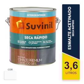Tinta Esmalte Suvinil Seca Rápido Branco Acetinado 3,6L