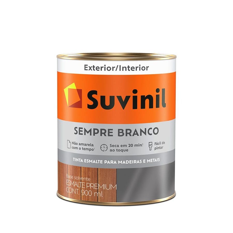 Tinta Esmalte Suvinil Sempre Branco Acetinado 0,9L