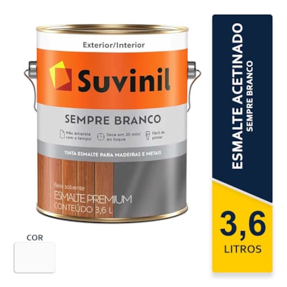 Tinta Esmalte Suvinil Sempre Branco Acetinado 3,6L