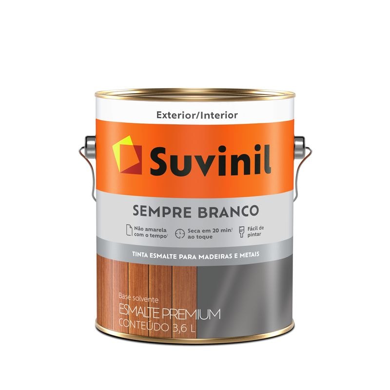 Tinta Esmalte Suvinil Sempre Branco Brilhante 3,6L