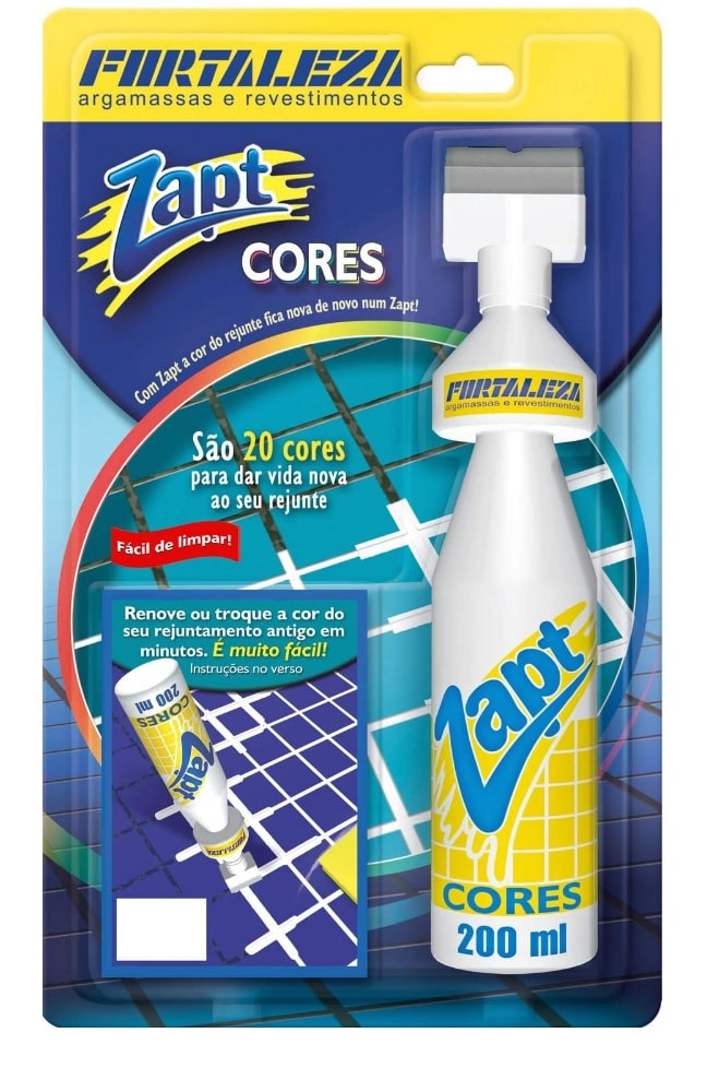 Tinta para Rejunte Zapt Cores Cinza 200Ml - Fortaleza