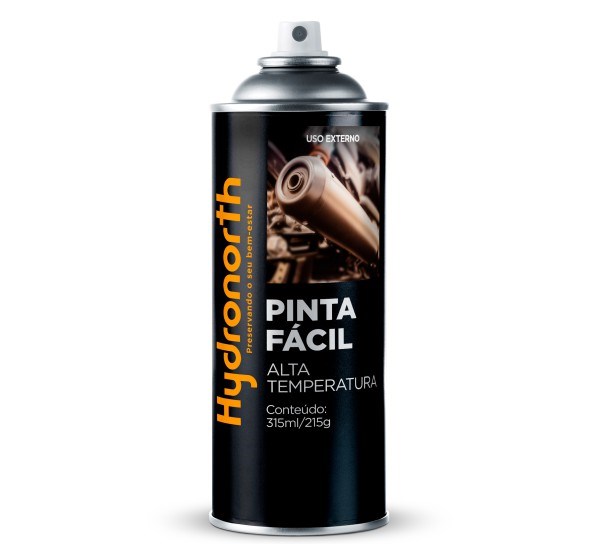 Tinta Spray Alta Temperatura Pinta Fácil Hydronorth Preto Fosco 315 ML - 8647