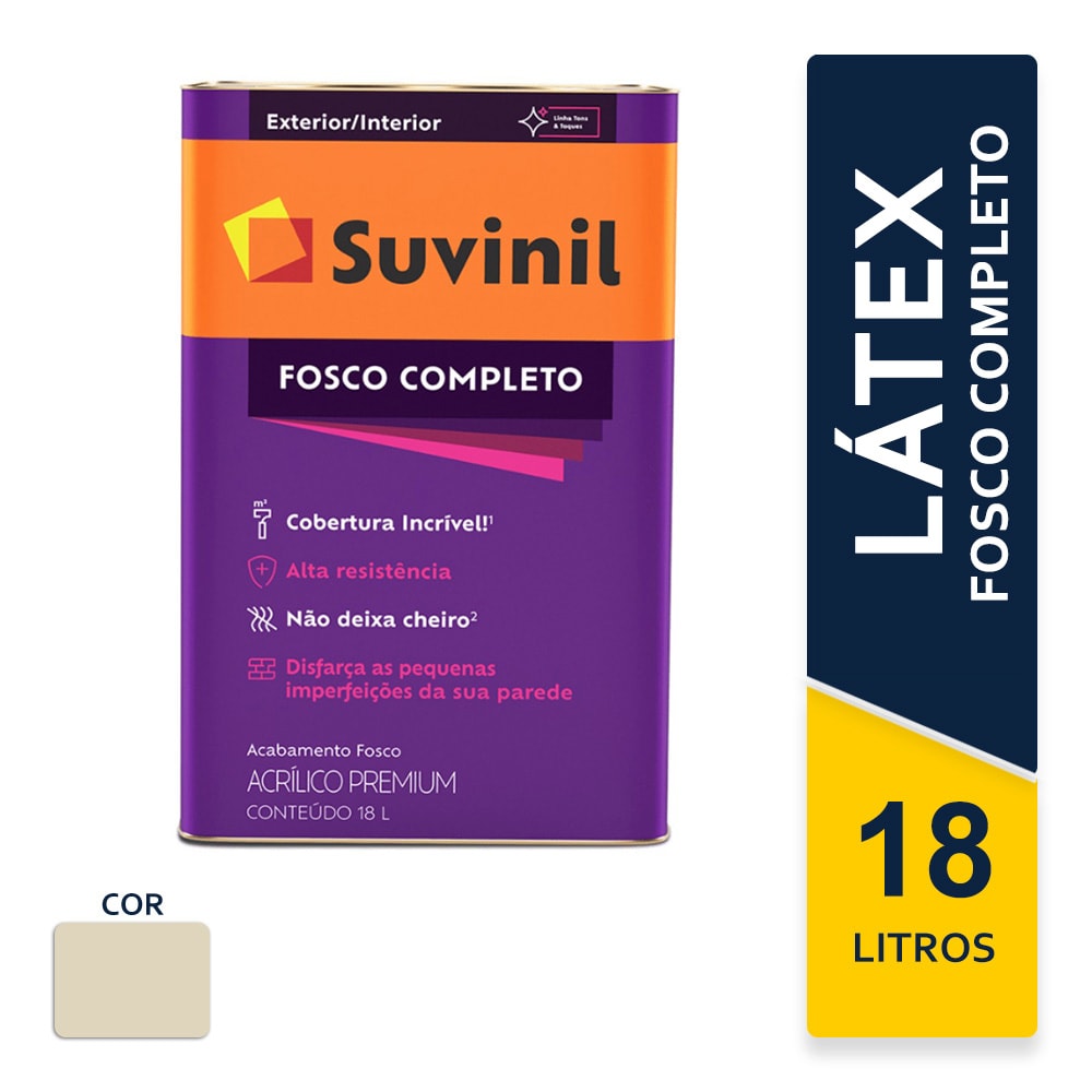 Tinta Suvinil Acrílica Fosco Completo Palha 18L