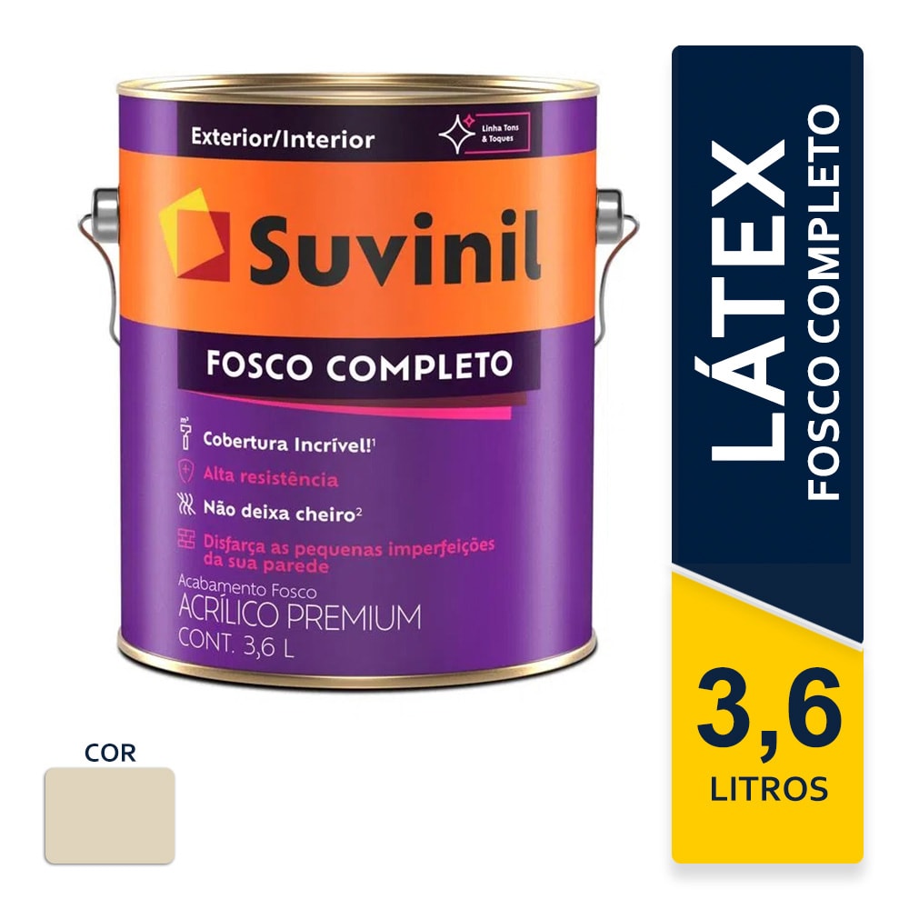 Tinta Suvinil Acrílica Fosco Completo Palha 3,6L