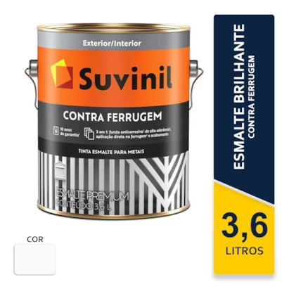 Tinta Suvinil Esmalte Contra Ferrugem Branco Brilhante 3,6L