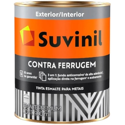 Tinta Suvinil Esmalte Contra Ferrugem Cinza Escuro Brilhante 0,9L