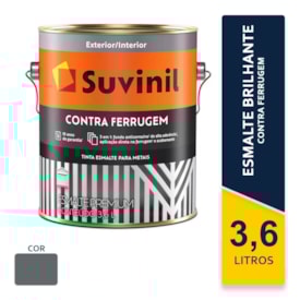 Tinta Suvinil Esmalte Contra Ferrugem Cinza Escuro Brilhante 3,6L